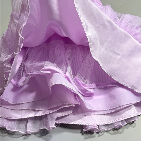 ๐3/$15 Jona Michelle lilac dress with floral embroidered top tiered tulle skirt - Picture 4 of 7